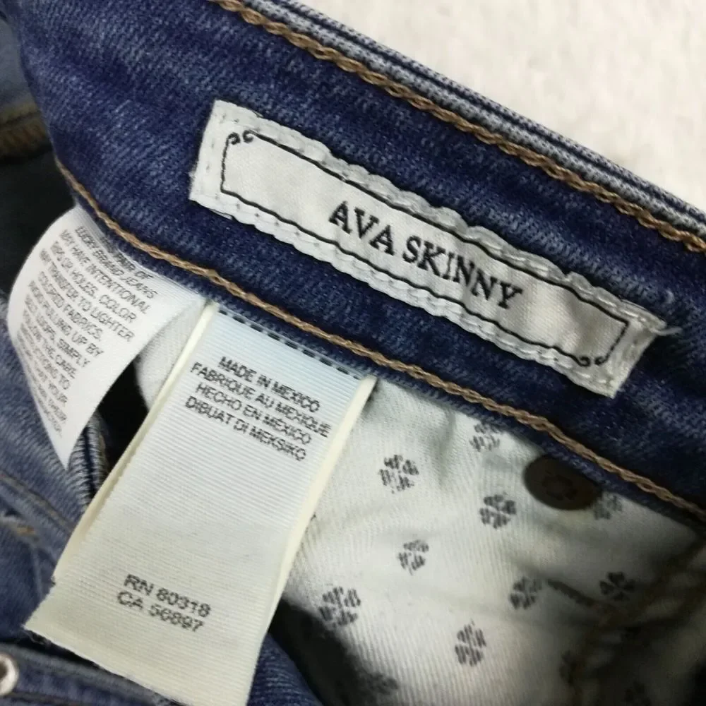 Lucky Brand Womens Jeans Ava‎ Skinny Ankle Cheville Denim Blue Stone Wash 2